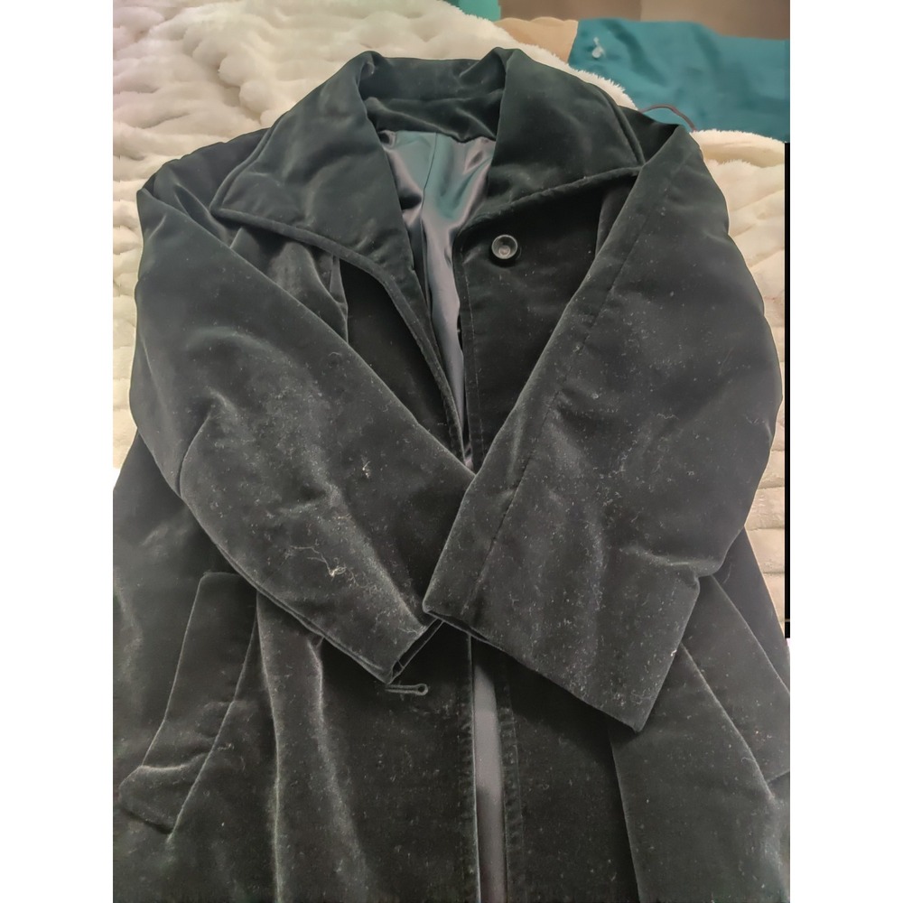 Betty Rose Women's Black Button Front Lined Long Overcoat Classic Fit Size 6